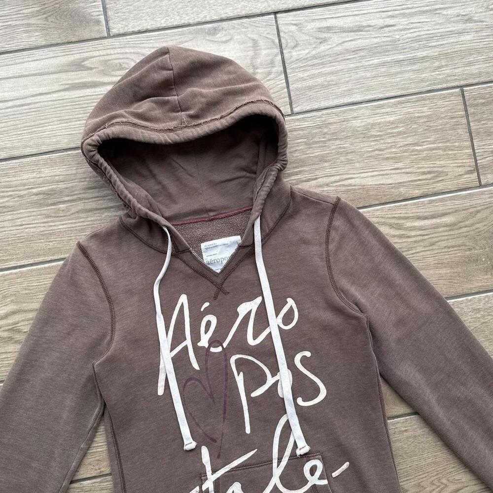 Y2K Aeropostale Brown Hoodie Jacket Womens - Picture 2 of 7